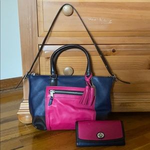 Coach Color Block Bag + Wallet